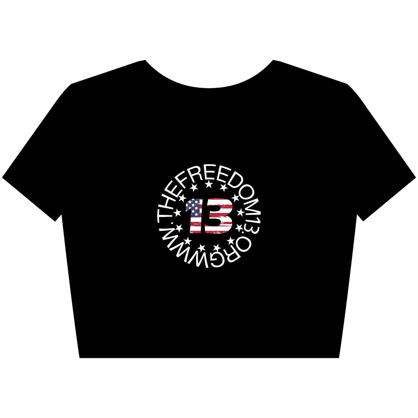 Dark Patriotic Freedom Crop Tee | Stylish Women’s Top for Memorial Day, 4th of July, Casual Wear, Gift Ideas
