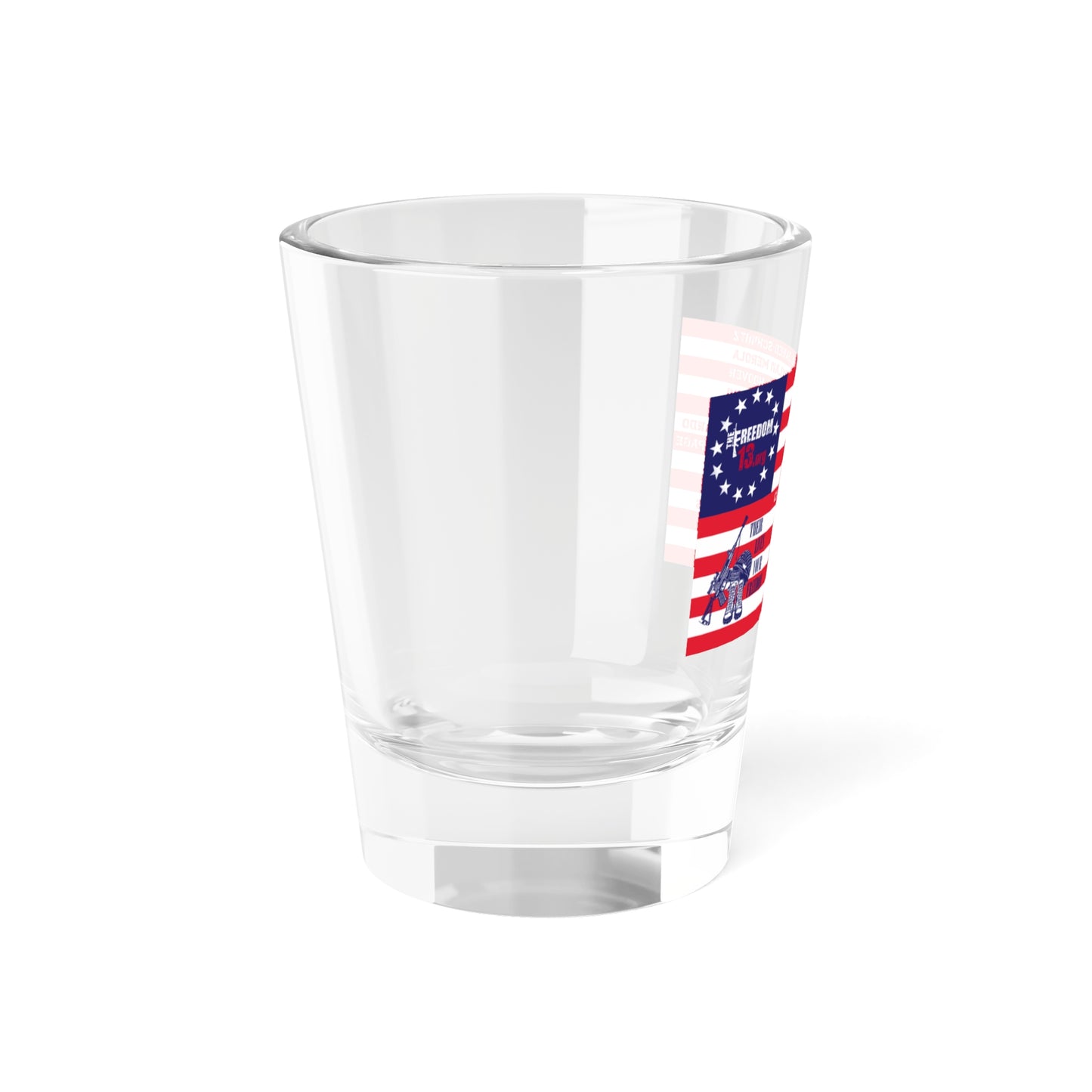 Shot Glass, 1.5oz 13 Heroes Flag w website