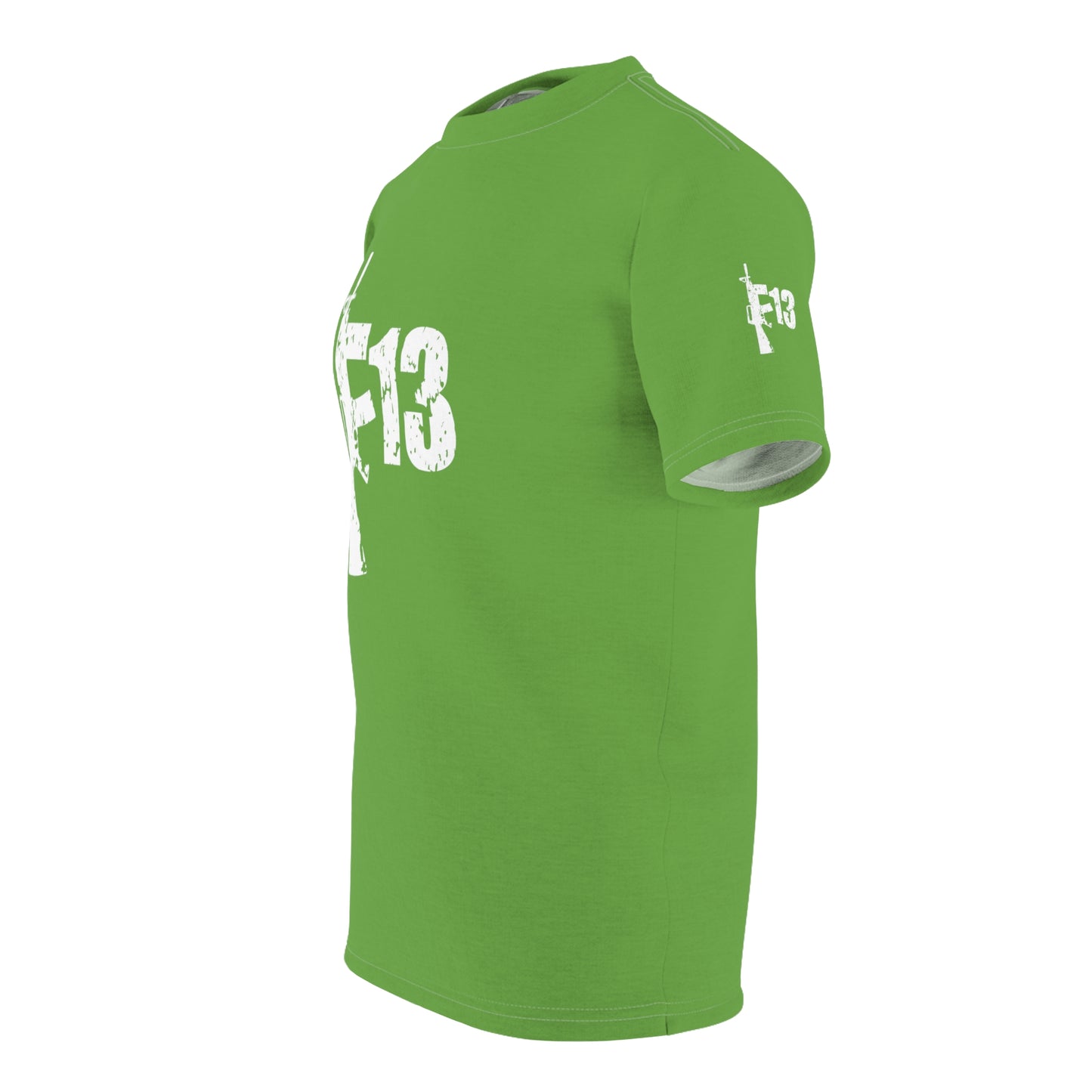 Unisex Cut & Sew Tee (AOP) F13 w flag and rifles on green