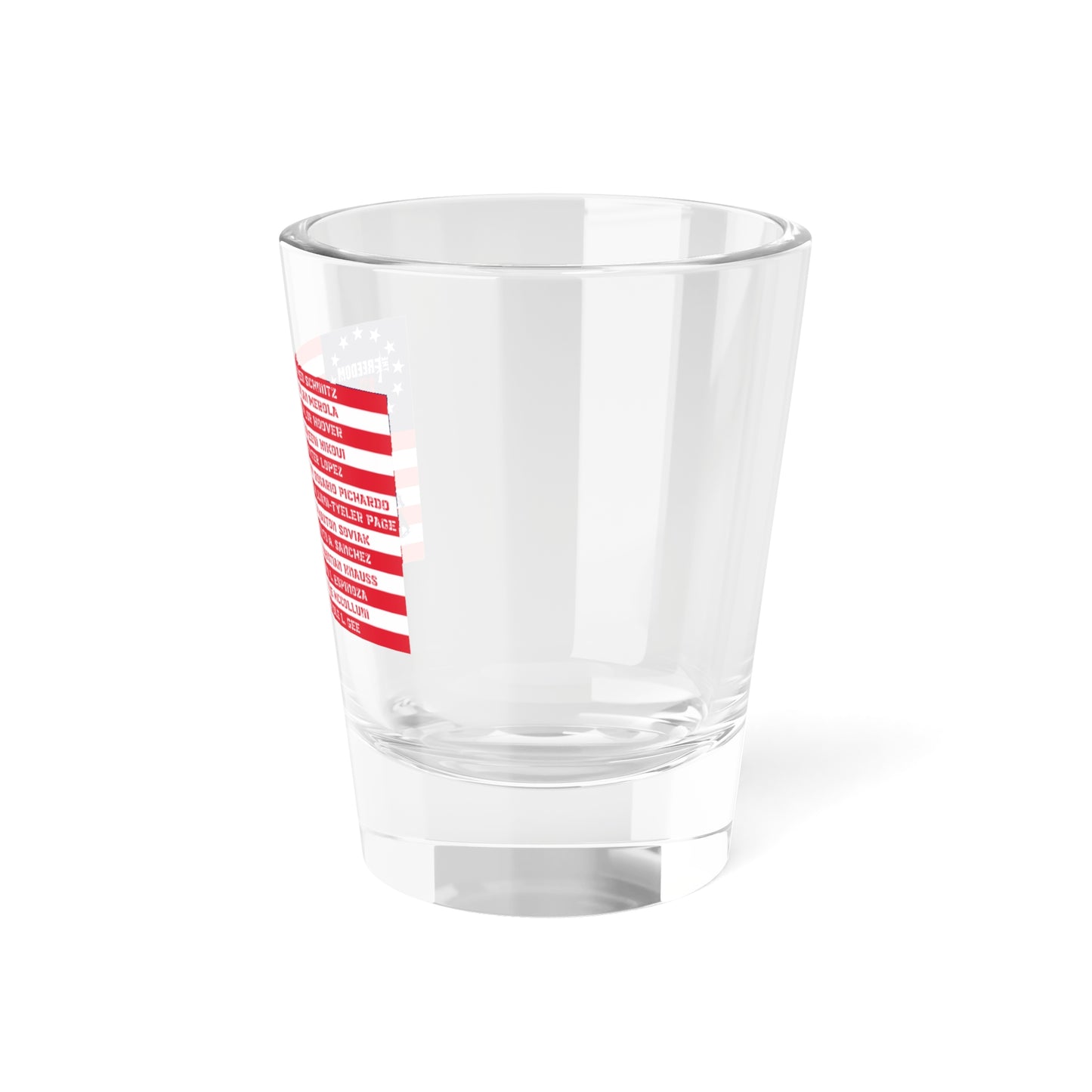 Shot Glass, 1.5oz 13 Heroes Flag w website