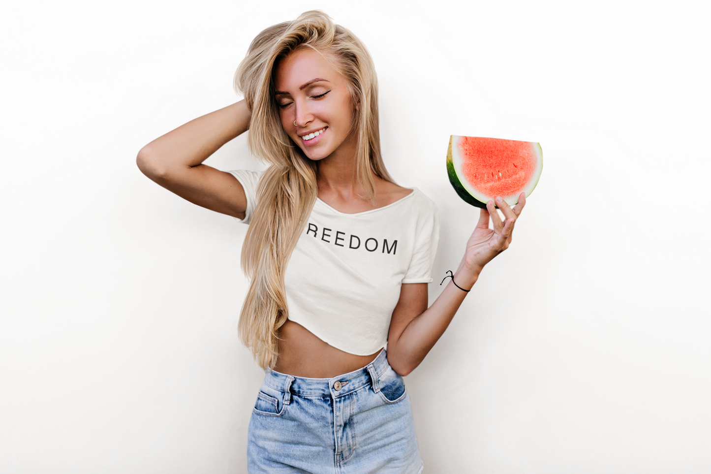 Patriotic Freedom Crop Tee | Stylish Women’s Top for Memorial Day, 4th of July, Casual Wear, Gift Ideas