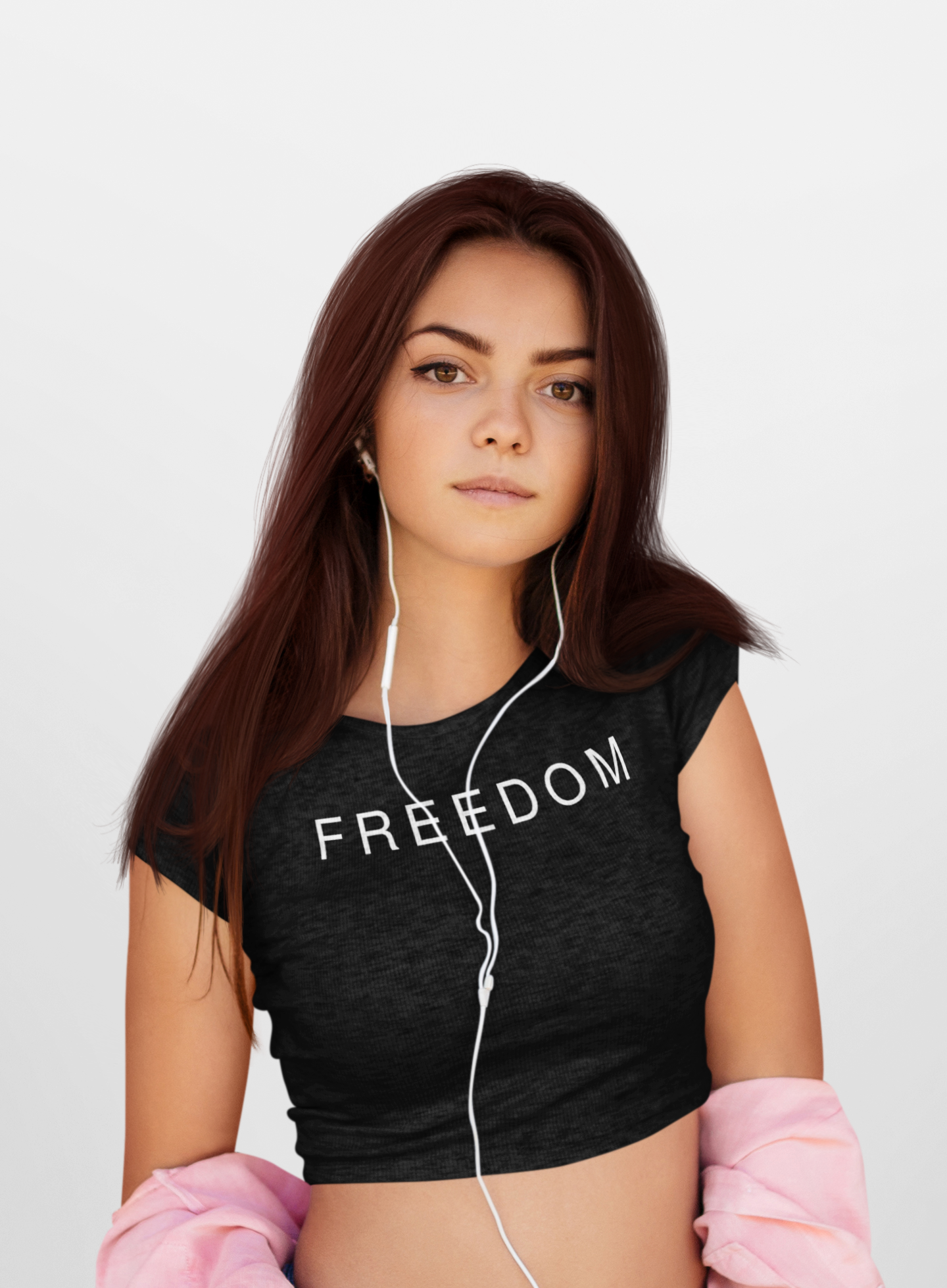Dark Patriotic Freedom Crop Tee | Stylish Women’s Top for Memorial Day, 4th of July, Casual Wear, Gift Ideas
