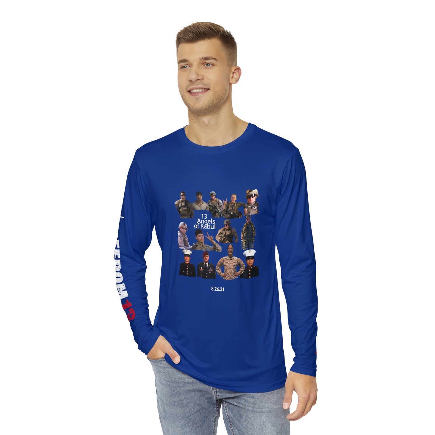 Men's Long Sleeve Shirt (AOP) 13 Angels blue