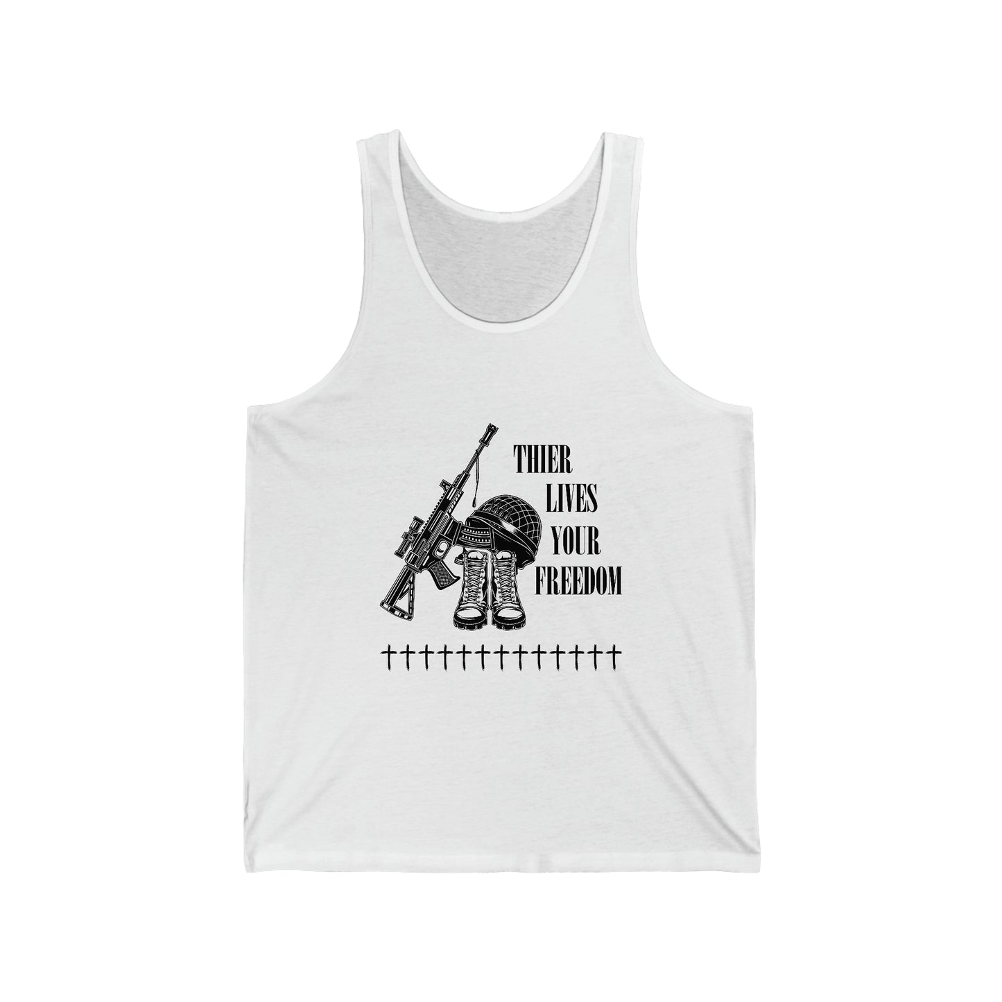 Unisex Jersey Tank Their Lives Your Freedom white
