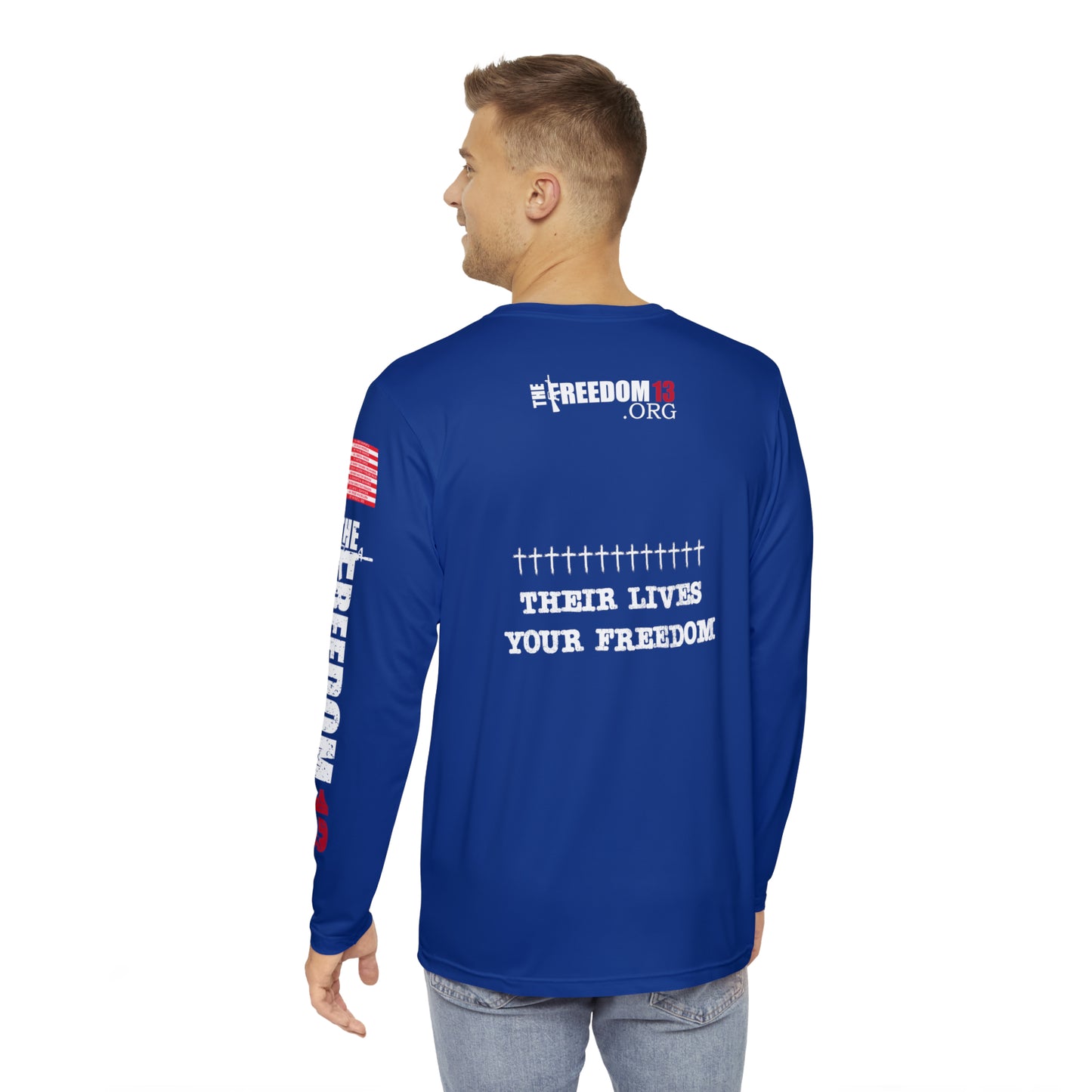 Men's Long Sleeve Shirt (AOP) 13 Angels blue