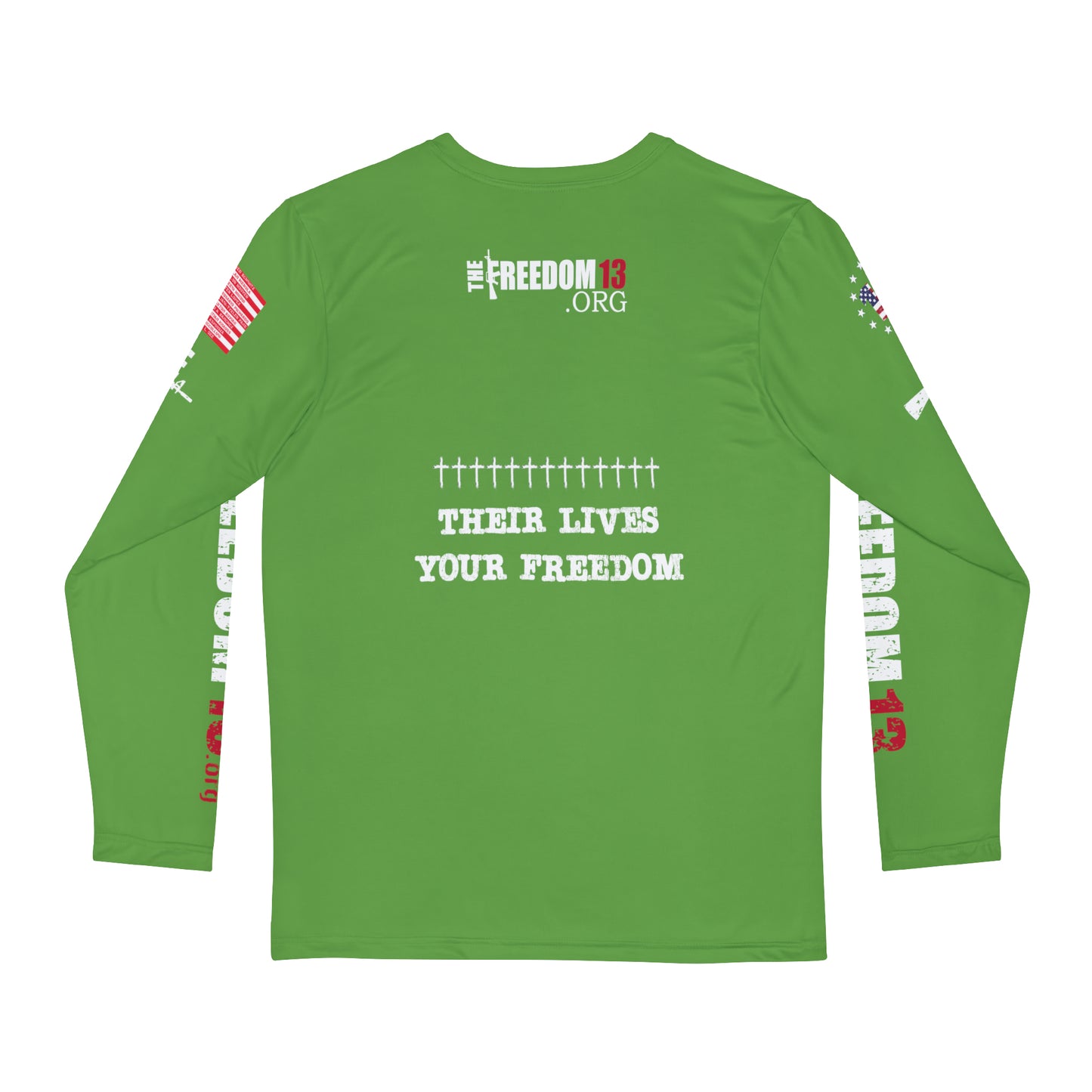 Men's Long Sleeve Shirt (AOP) 13 Angels green w white