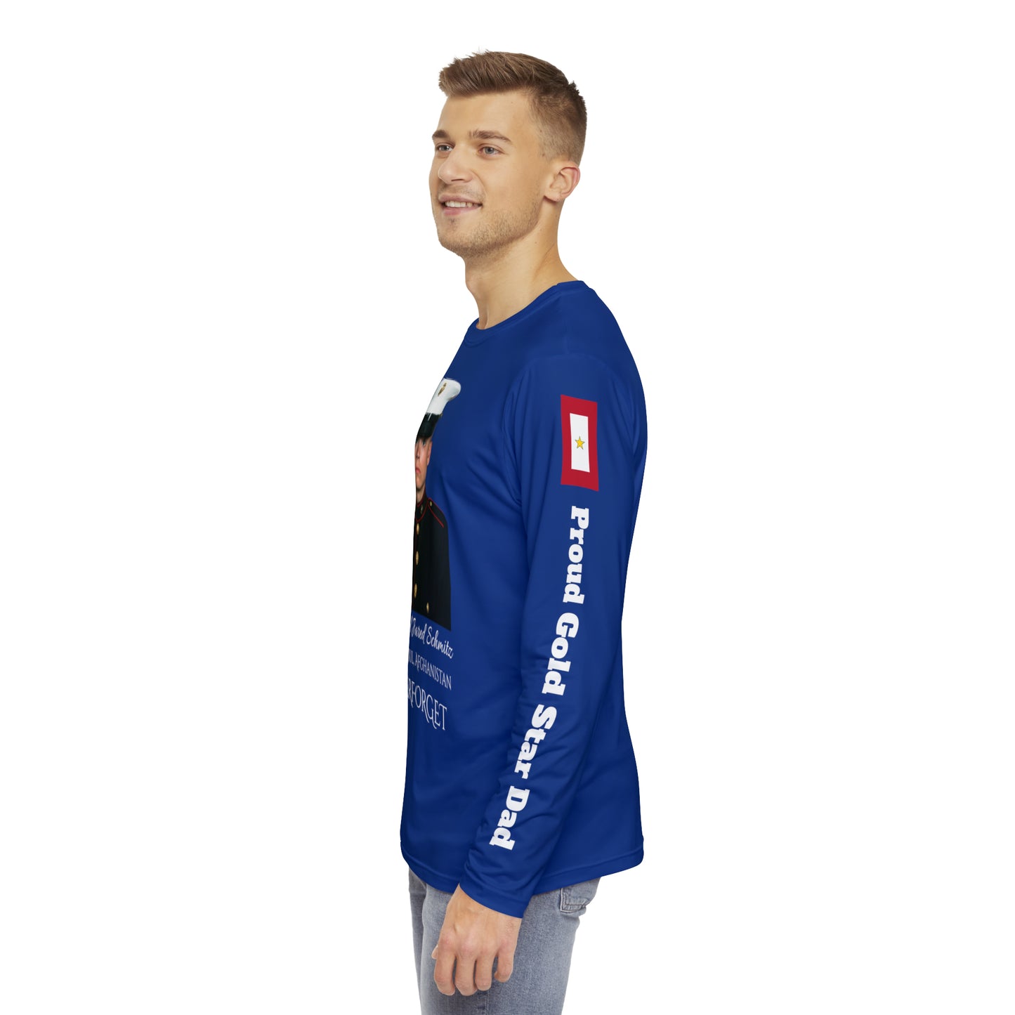 Men's Long Sleeve Shirt (AOP) Gold Star Dad