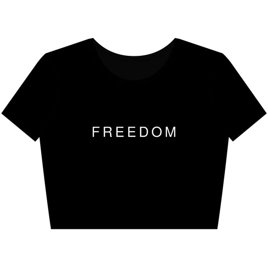 Dark Patriotic Freedom Crop Tee | Stylish Women’s Top for Memorial Day, 4th of July, Casual Wear, Gift Ideas