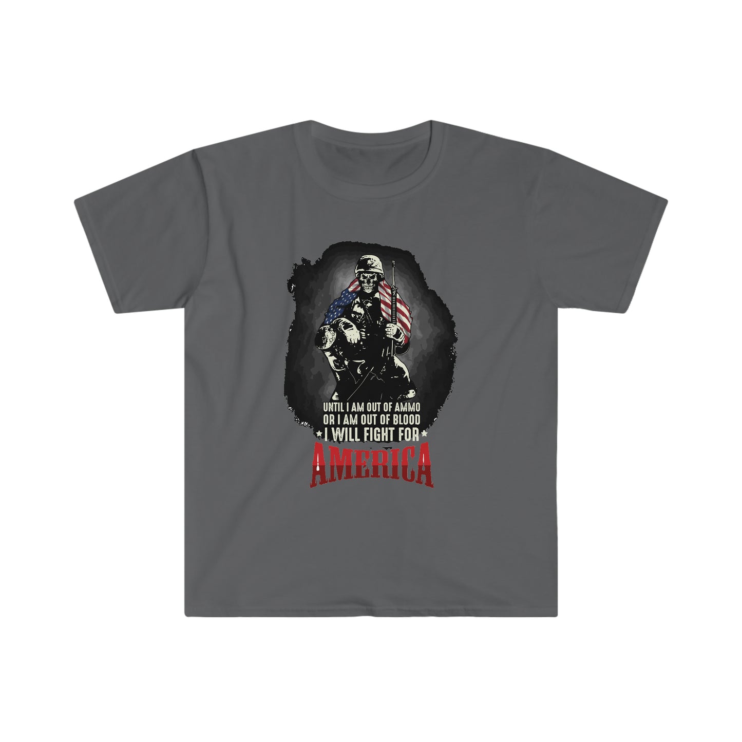 Unisex Softstyle T-Shirt Patriot Collection I will fight on multiple dark