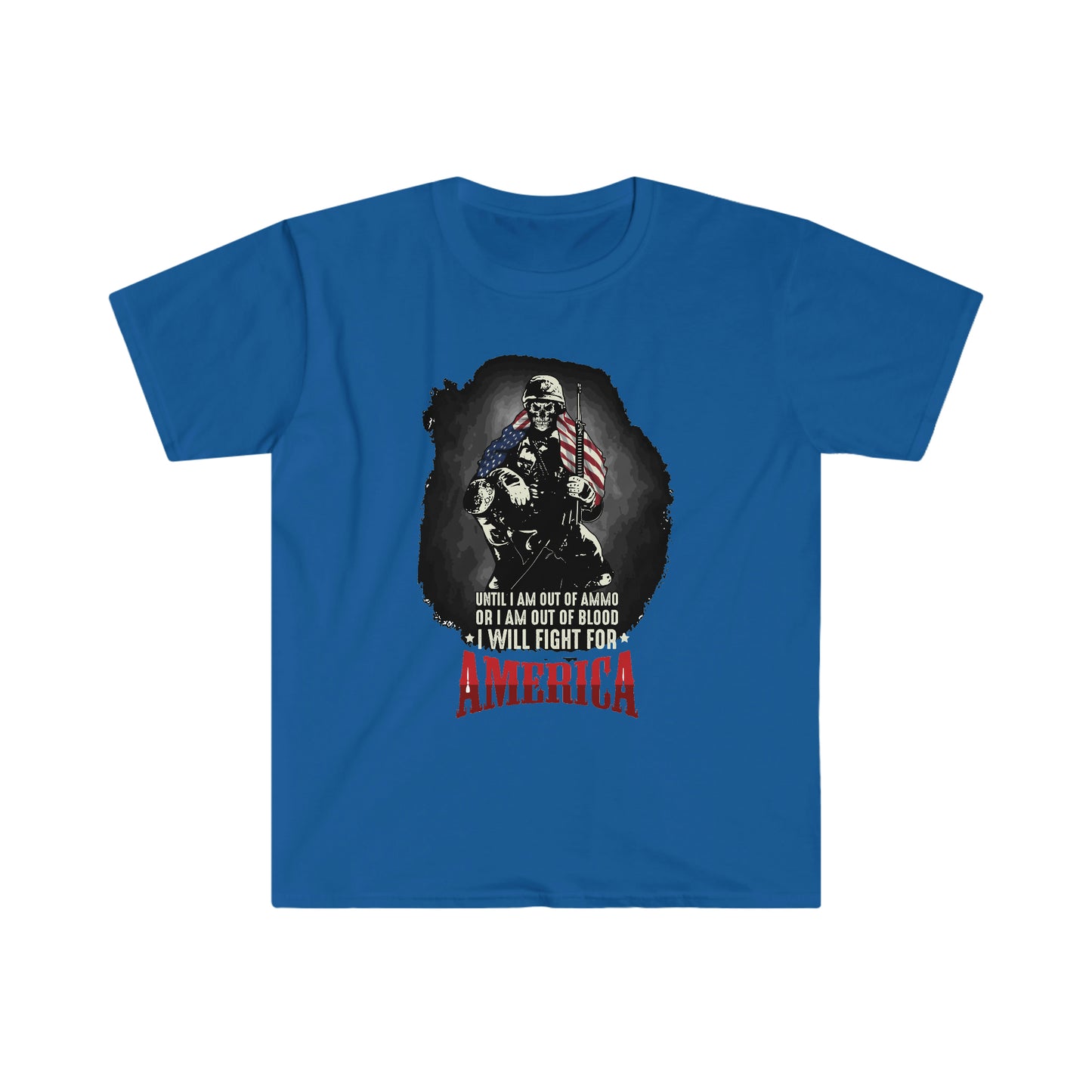 Unisex Softstyle T-Shirt Patriot Collection I will fight on multiple dark