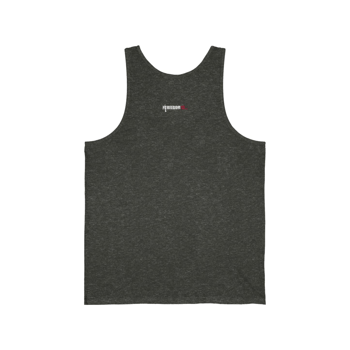 Unisex Jersey Tank Patriot Collection thin green line on dark