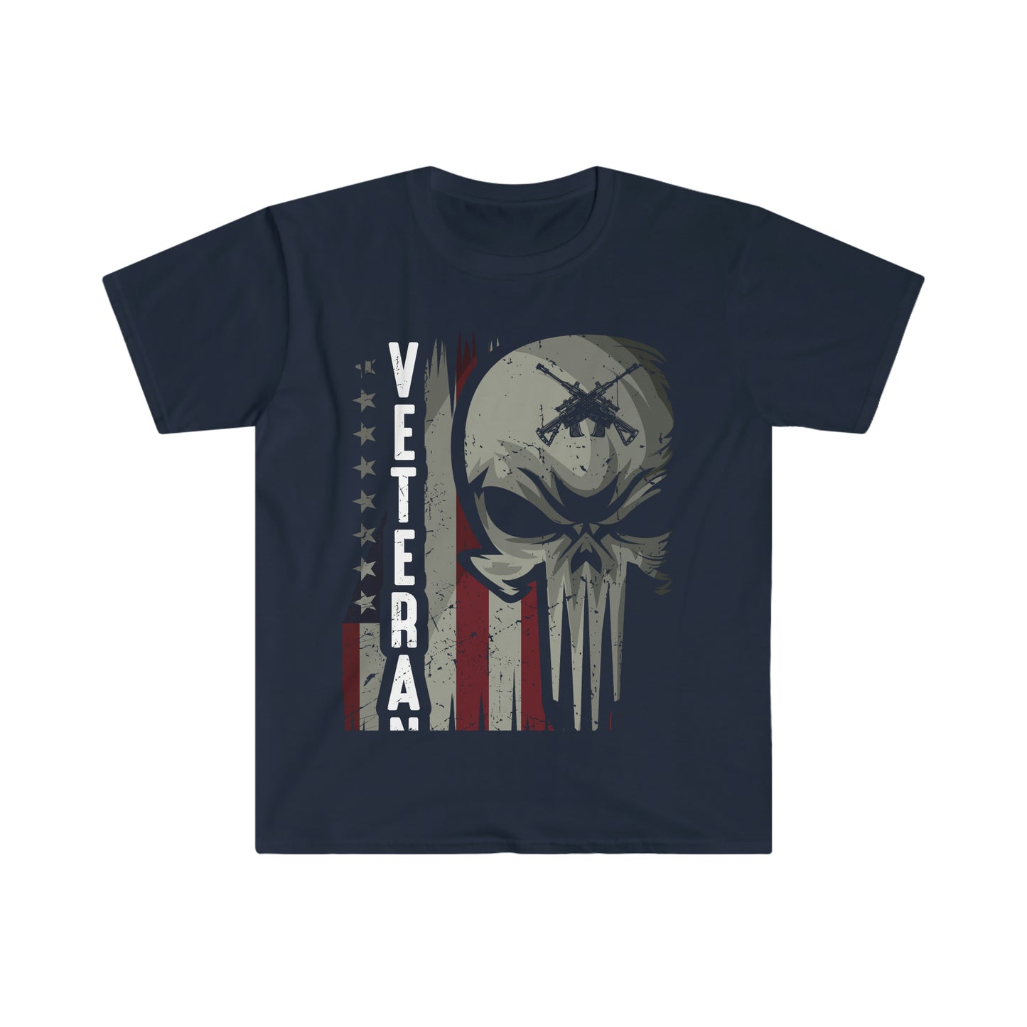 Unisex Softstyle T-Shirt Patriot Collection "veteran skull" multiple dark