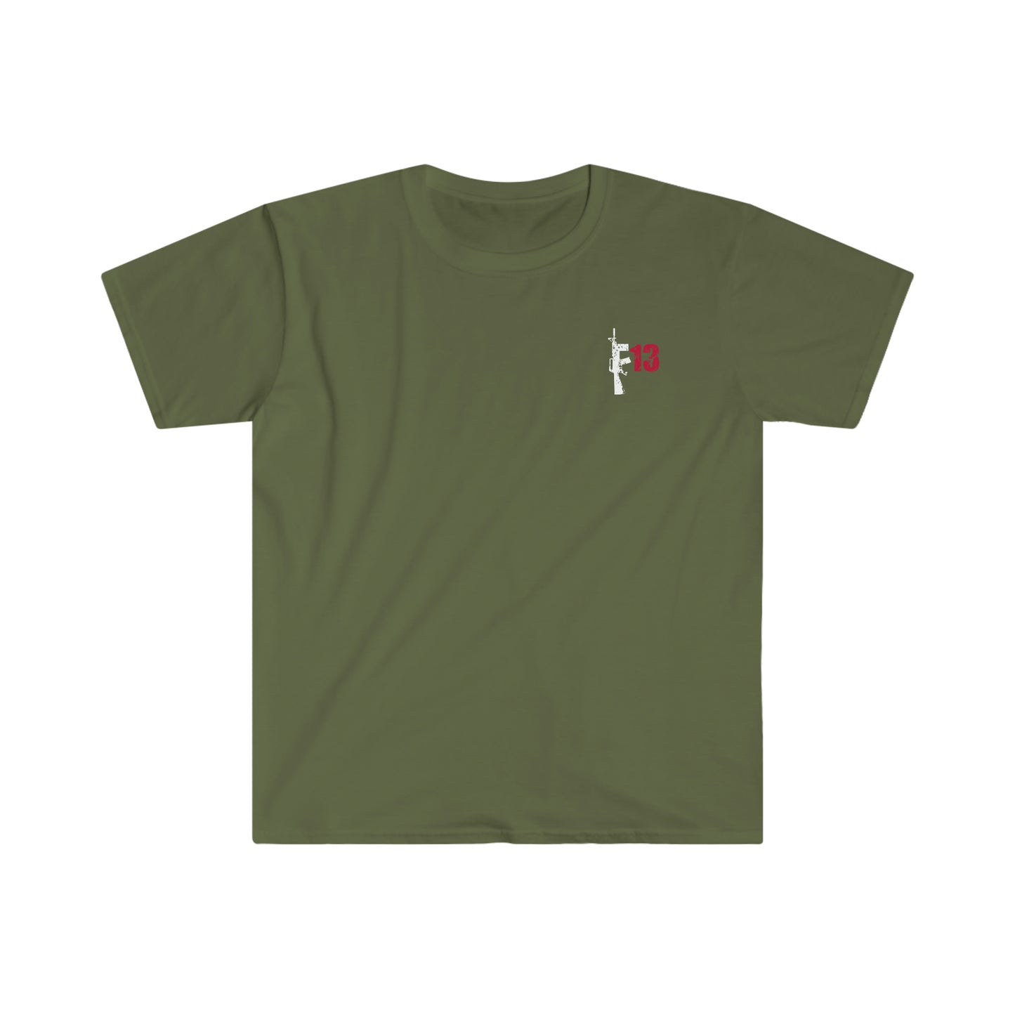 Unisex Softstyle T-Shirt Patriot Collection thin green line white on dark