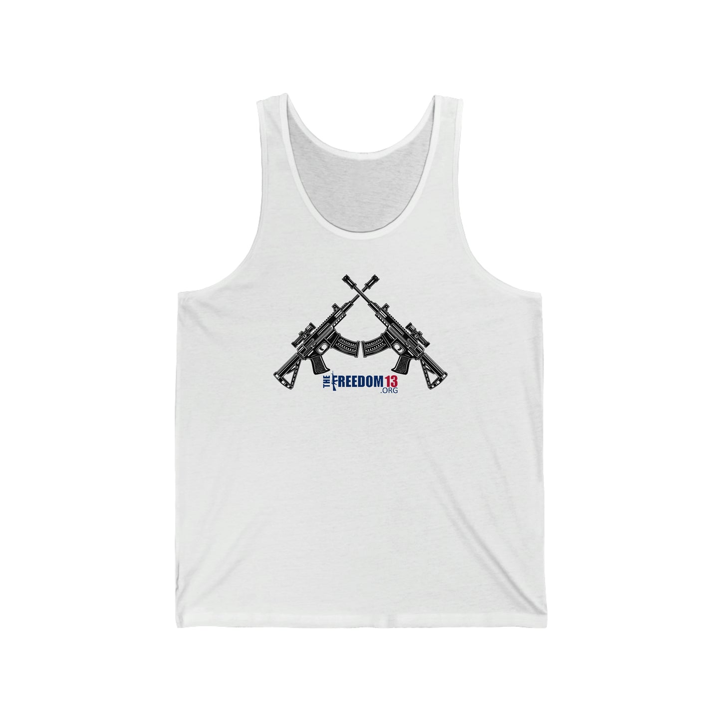 Unisex Jersey Tank Patriot Collection "double rifle" on white