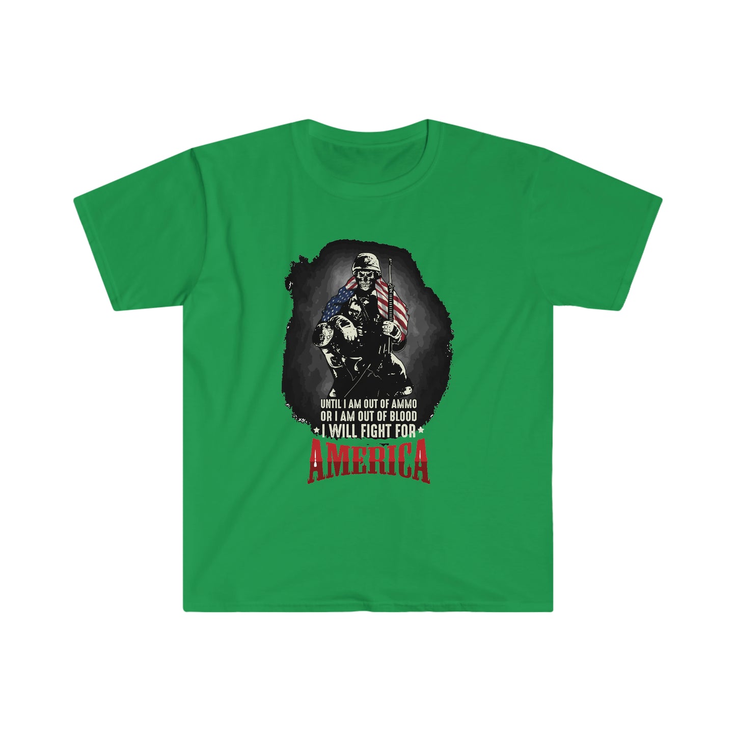 Unisex Softstyle T-Shirt Patriot Collection I will fight on multiple dark
