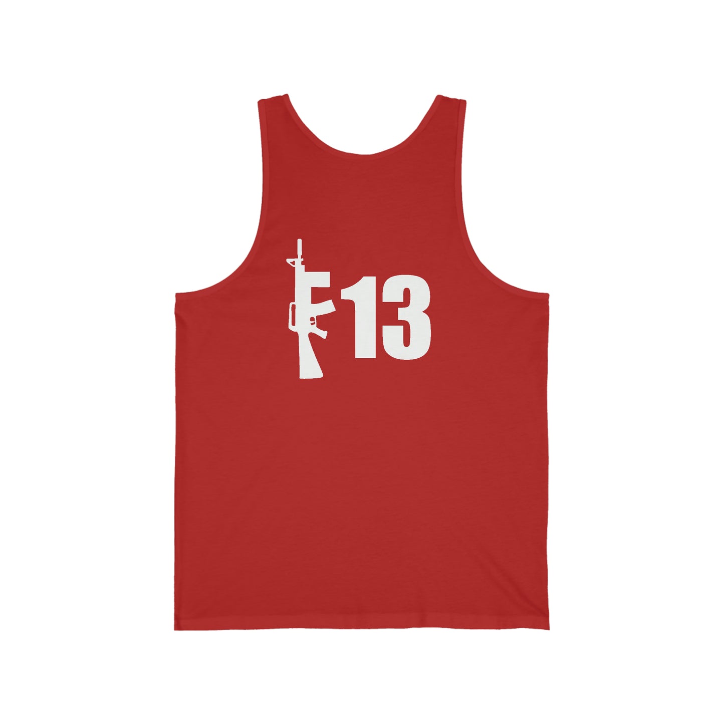 Unisex Jersey Tank Patriot Collection flag cross on dark