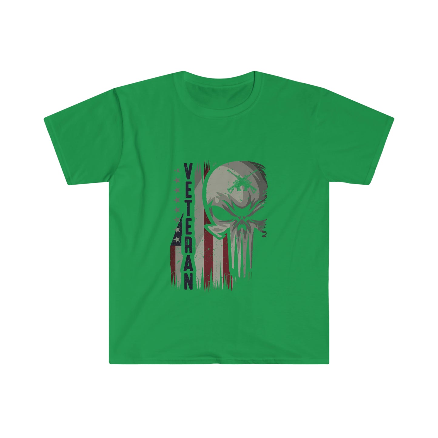 Unisex Softstyle T-Shirt Patriot Collection "veteran skull" light