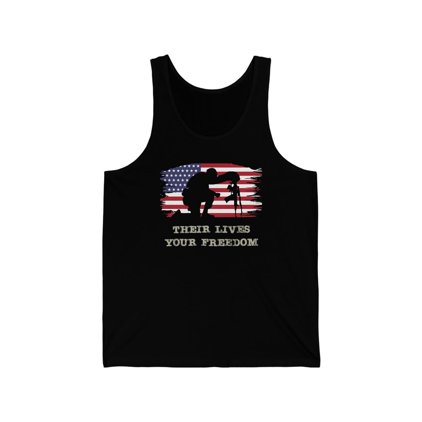 Unisex Jersey Tank Patriot Collection bent knee on dark