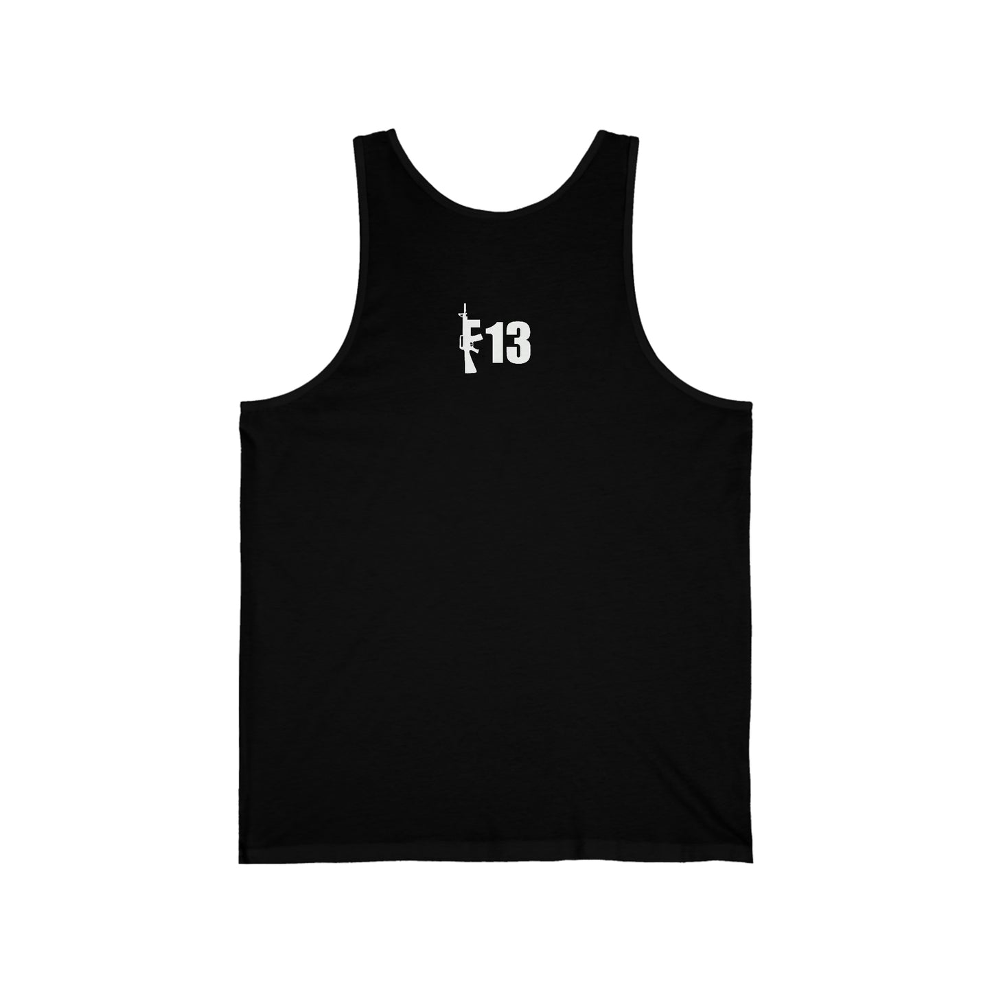 Unisex Jersey Tank Patriot Collection "ban idiots" on dark