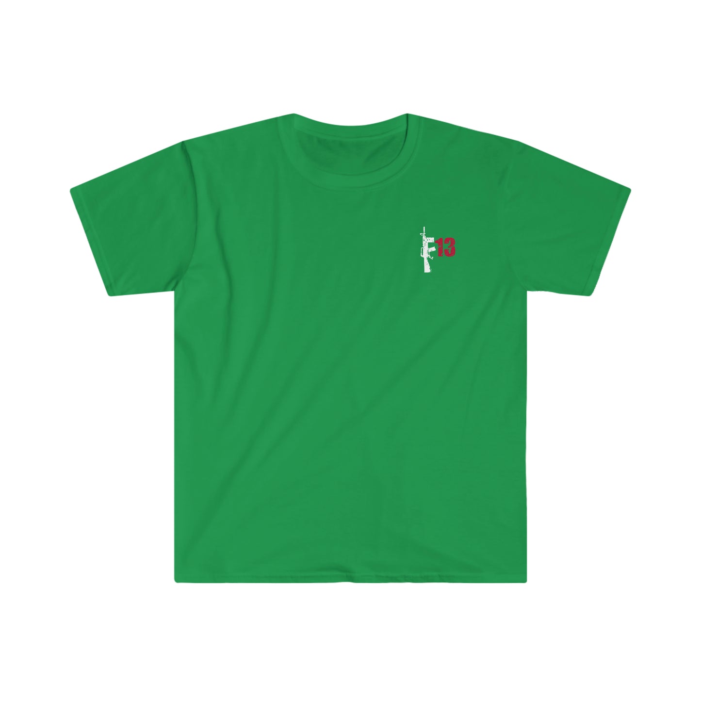 Unisex Softstyle T-Shirt Patriot Collection thin green line white on dark
