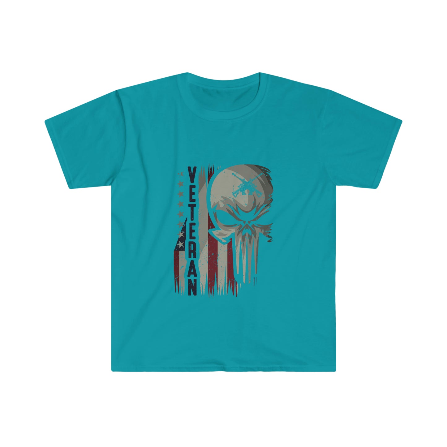 Unisex Softstyle T-Shirt Patriot Collection "veteran skull" light