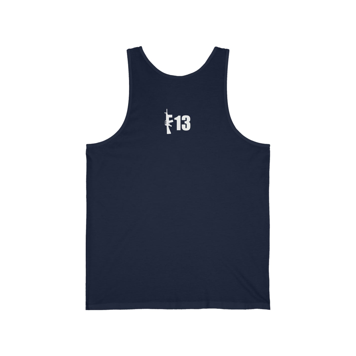 Unisex Jersey Tank Patriot Collection "ban idiots" on dark