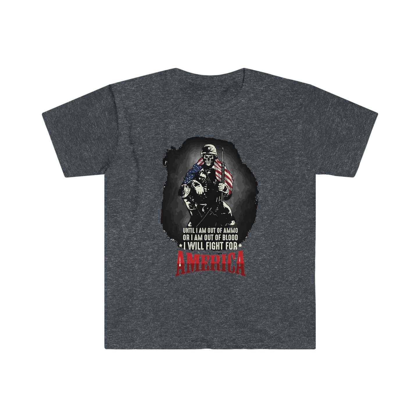Unisex Softstyle T-Shirt Patriot Collection I will fight on multiple dark