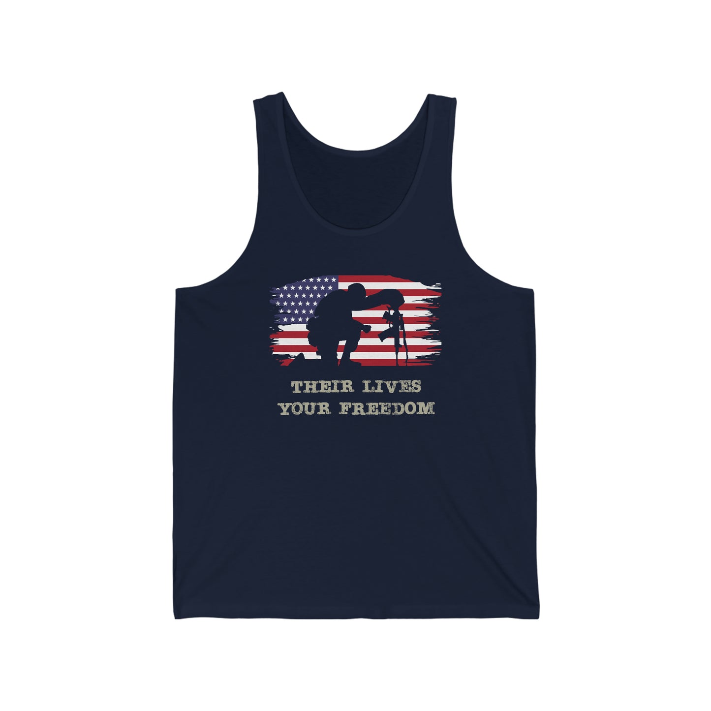 Unisex Jersey Tank Patriot Collection bent knee on dark