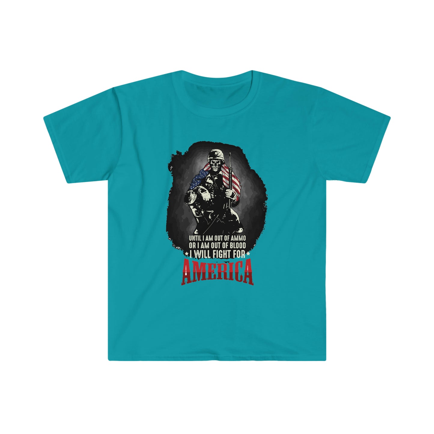 Unisex Softstyle T-Shirt Patriot Collection I will fight on multiple dark