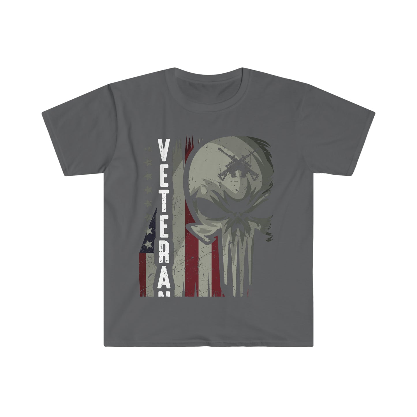 Unisex Softstyle T-Shirt Patriot Collection "veteran skull" multiple dark