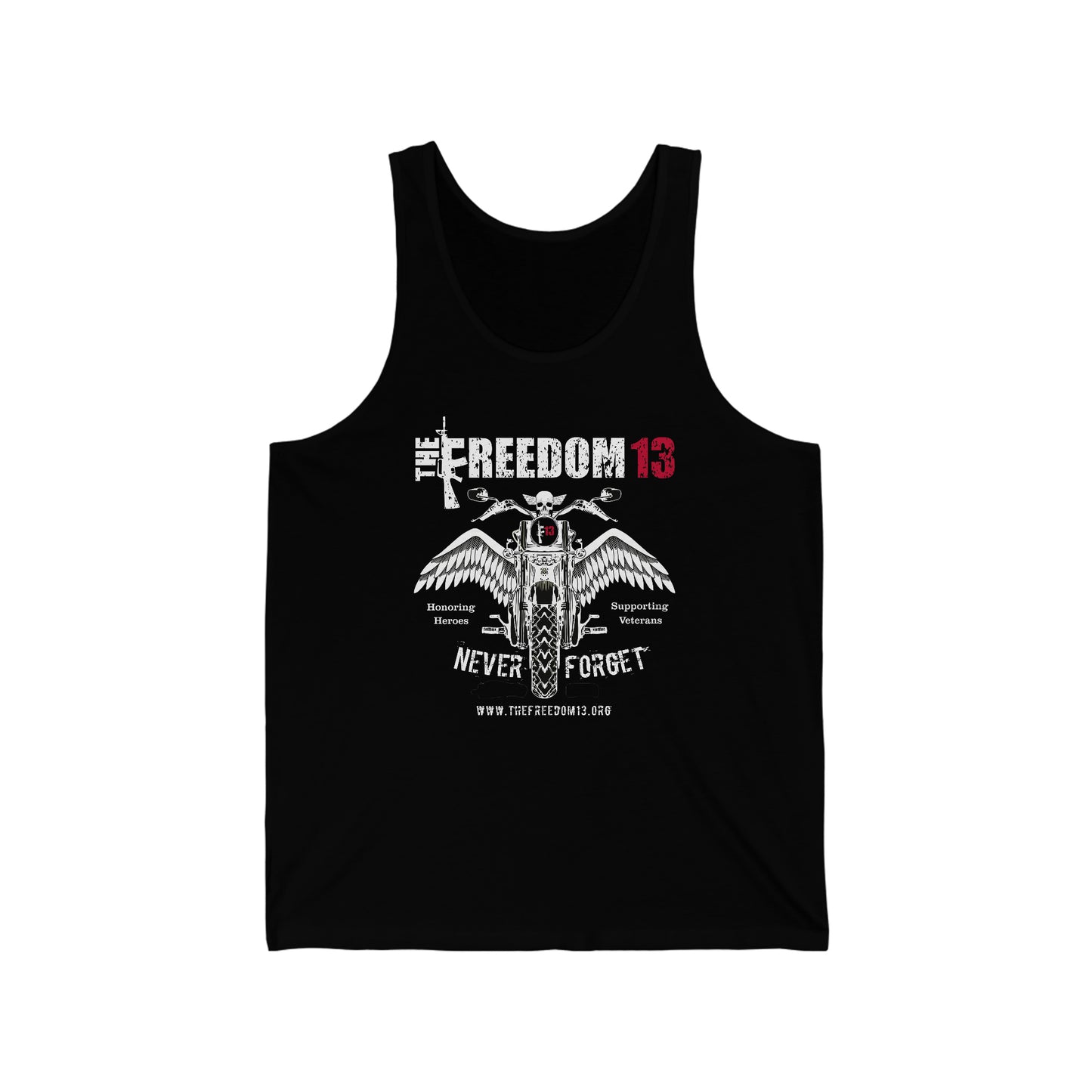 Unisex Jersey Tank Biker Collection "Angel Biker" on dark