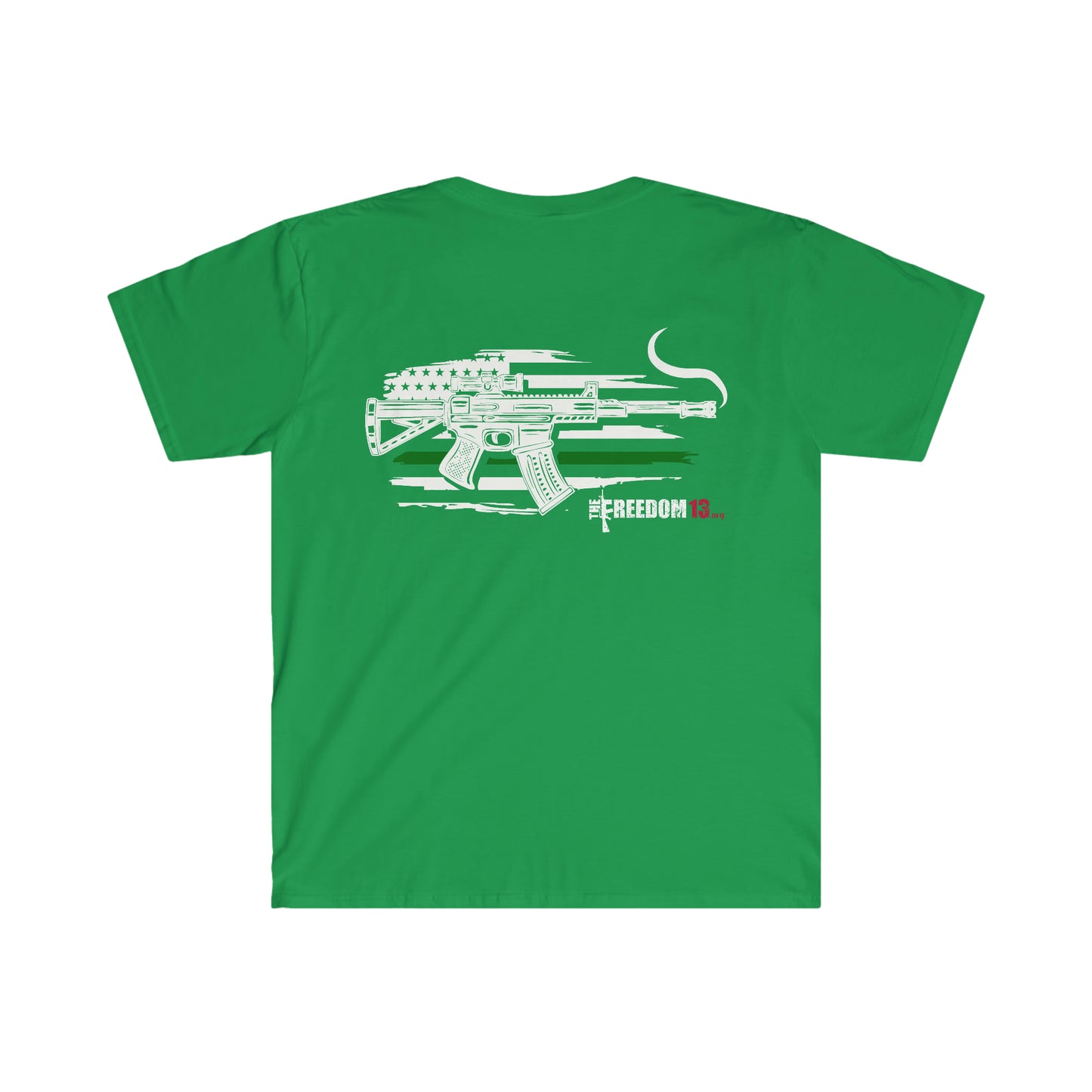 Unisex Softstyle T-Shirt Patriot Collection thin green line white on dark
