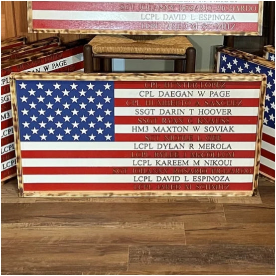 The Freedom 13 Wooden Commemorative Flag