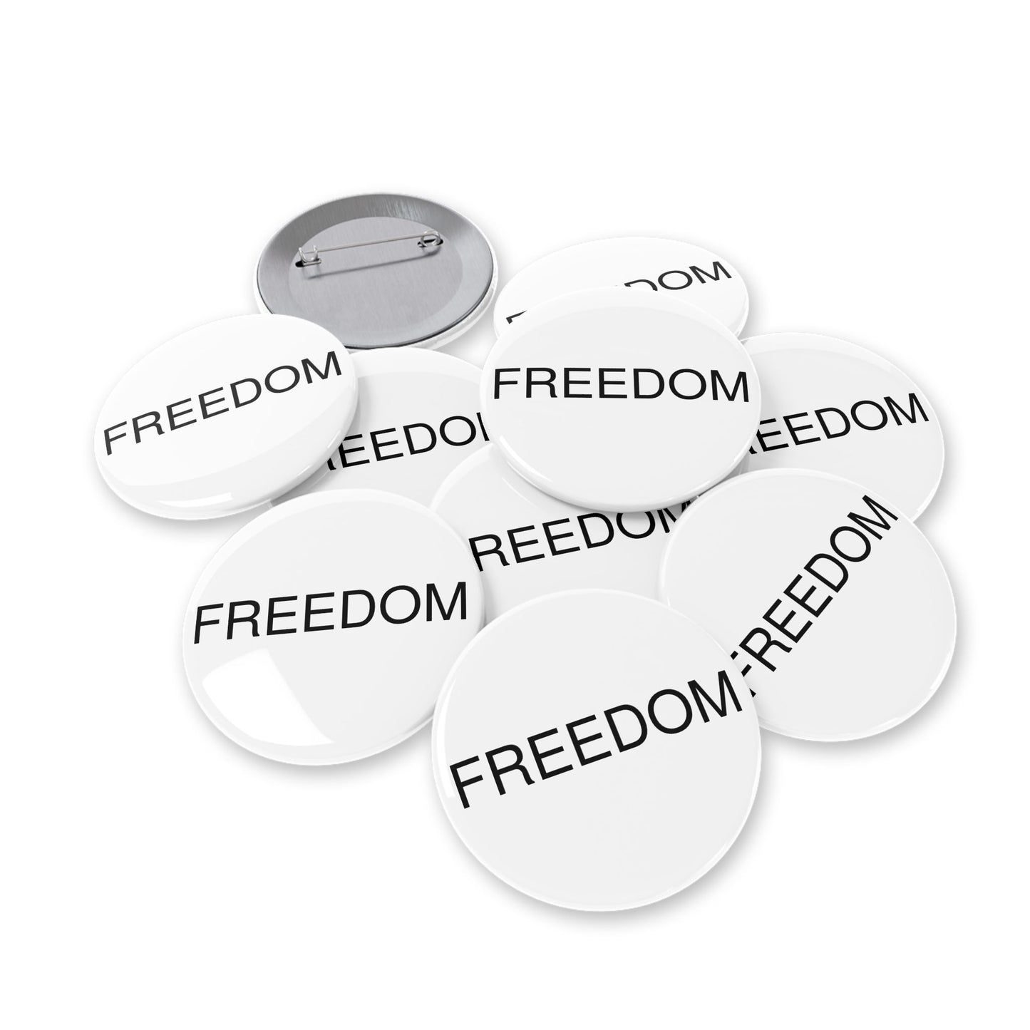 Freedom Round Pins - Customizable Enamel Badges, Vintage Accessories, Ideal for Gifts, Celebrations, Statement Jewelry, Denim Flair