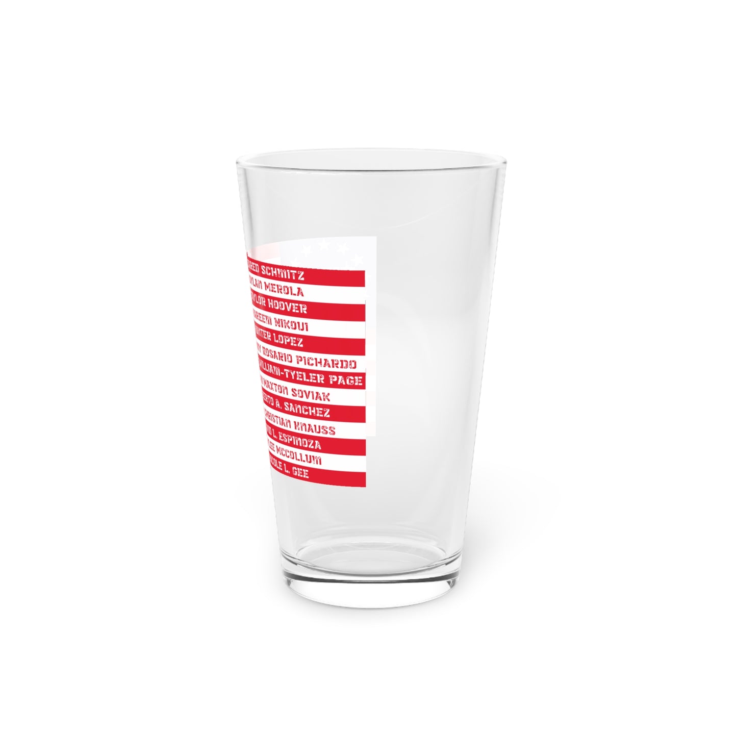 Pint Glass, 16oz F13 flag with website