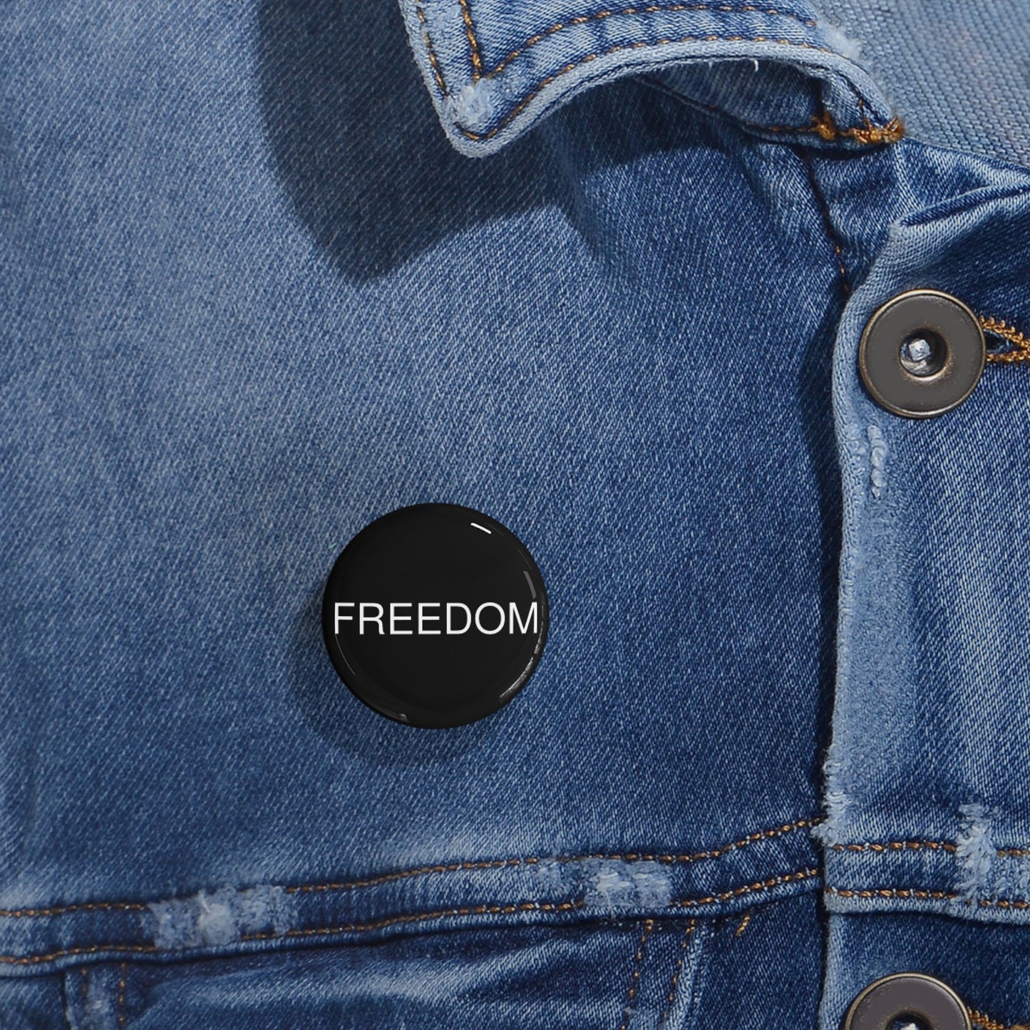 Dark Freedom Round Pins - Customizable Enamel Badges, Vintage Accessories, Ideal for Gifts, Celebrations, Statement Jewelry, Denim Flair