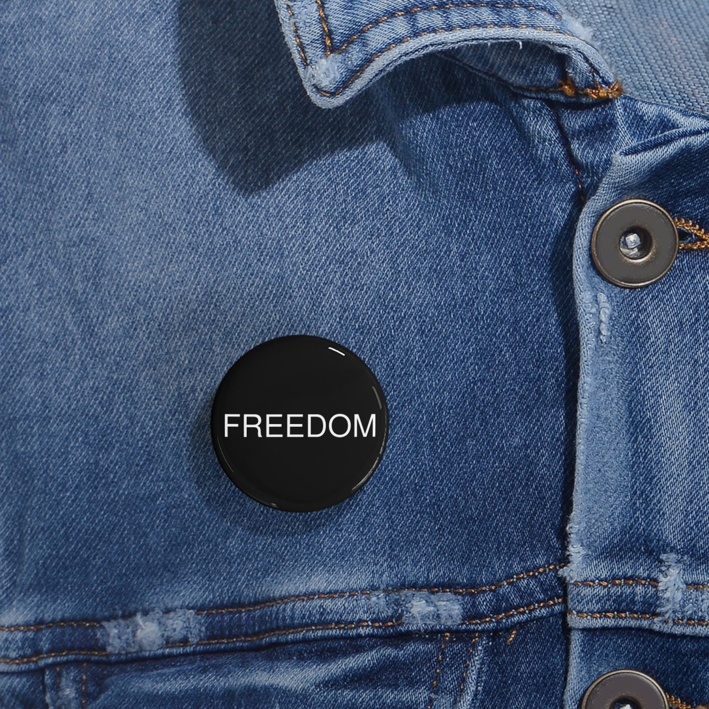 Dark Freedom Round Pins - Customizable Enamel Badges, Vintage Accessories, Ideal for Gifts, Celebrations, Statement Jewelry, Denim Flair
