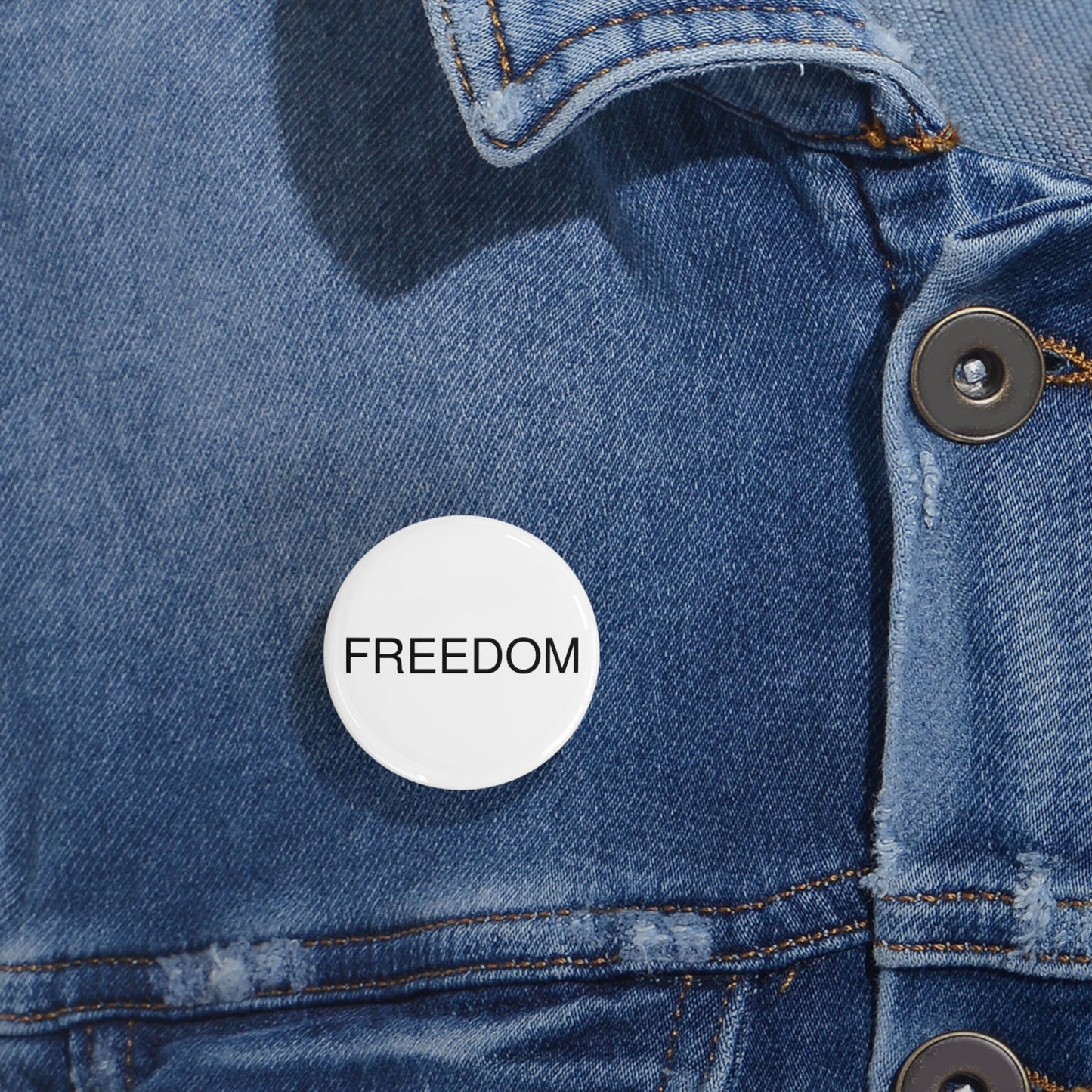 Freedom Round Pins - Customizable Enamel Badges, Vintage Accessories, Ideal for Gifts, Celebrations, Statement Jewelry, Denim Flair