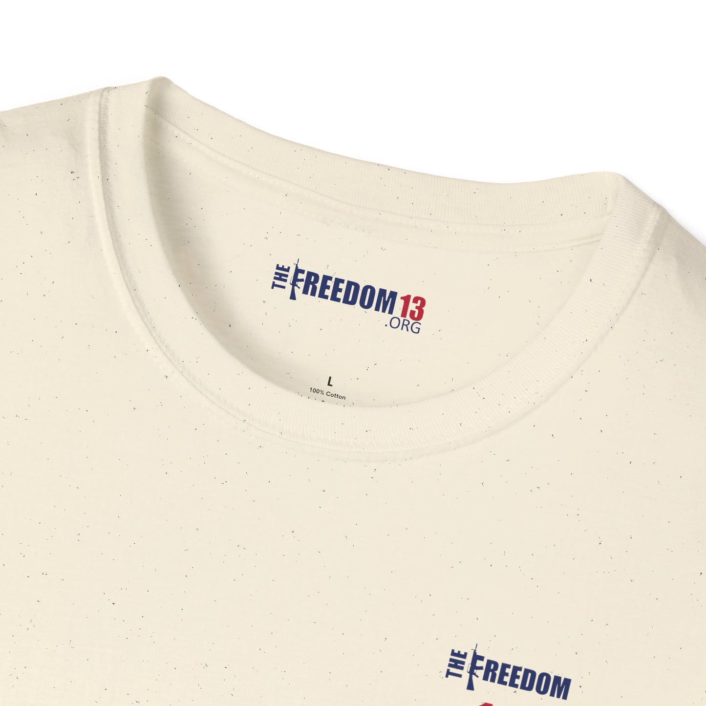 Smaller logo Unisex Freedom Graphic Tee, Softstyle Casual Shirt for Everyday Wear, Perfect for Independence Day, Fundraising Events, or Casual Outings
