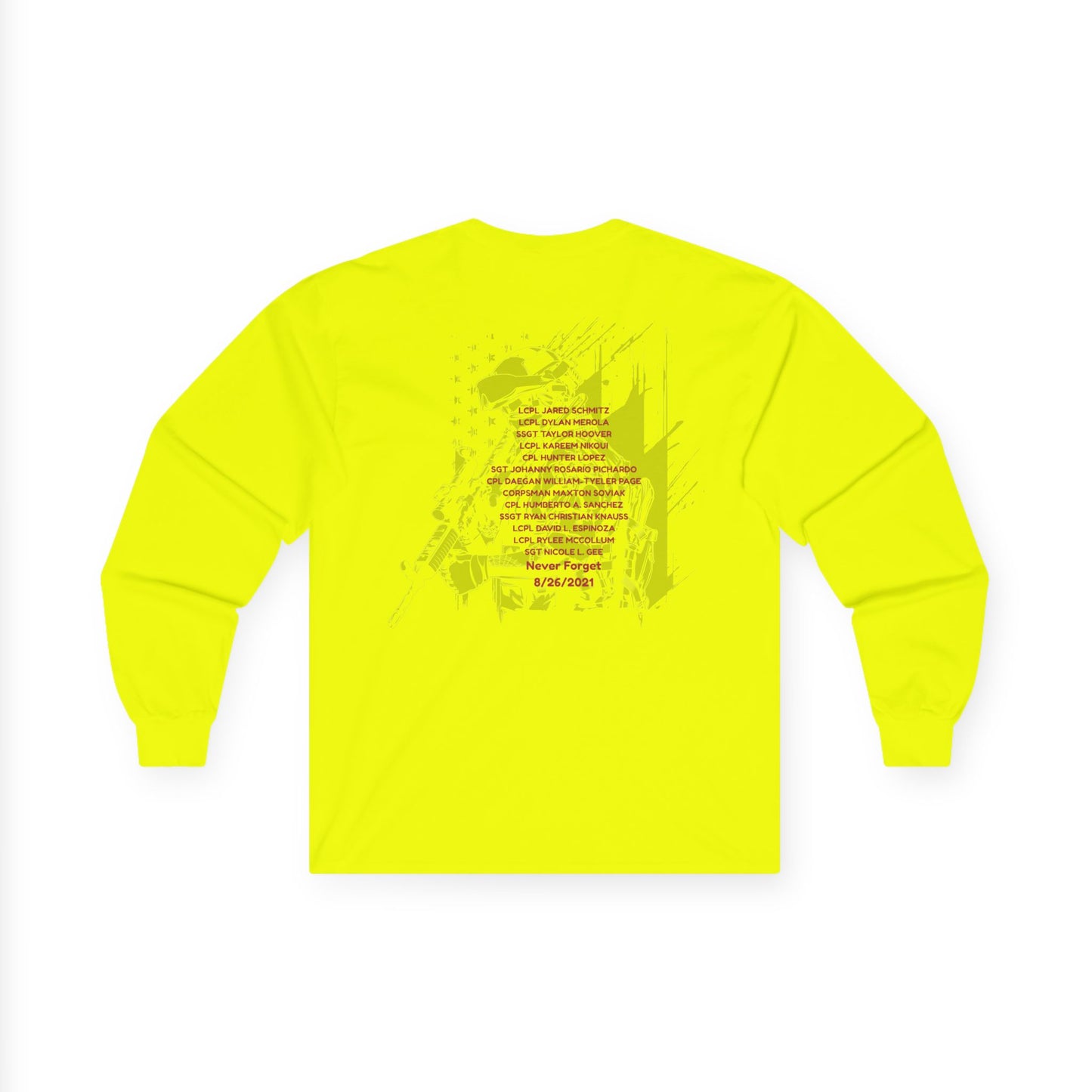 Unisex Long Sleeve Tee with all 13 names on back