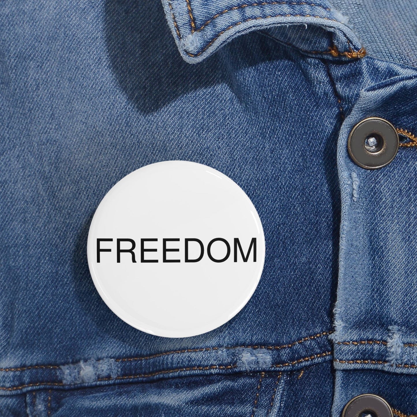 Freedom Round Pins - Customizable Enamel Badges, Vintage Accessories, Ideal for Gifts, Celebrations, Statement Jewelry, Denim Flair