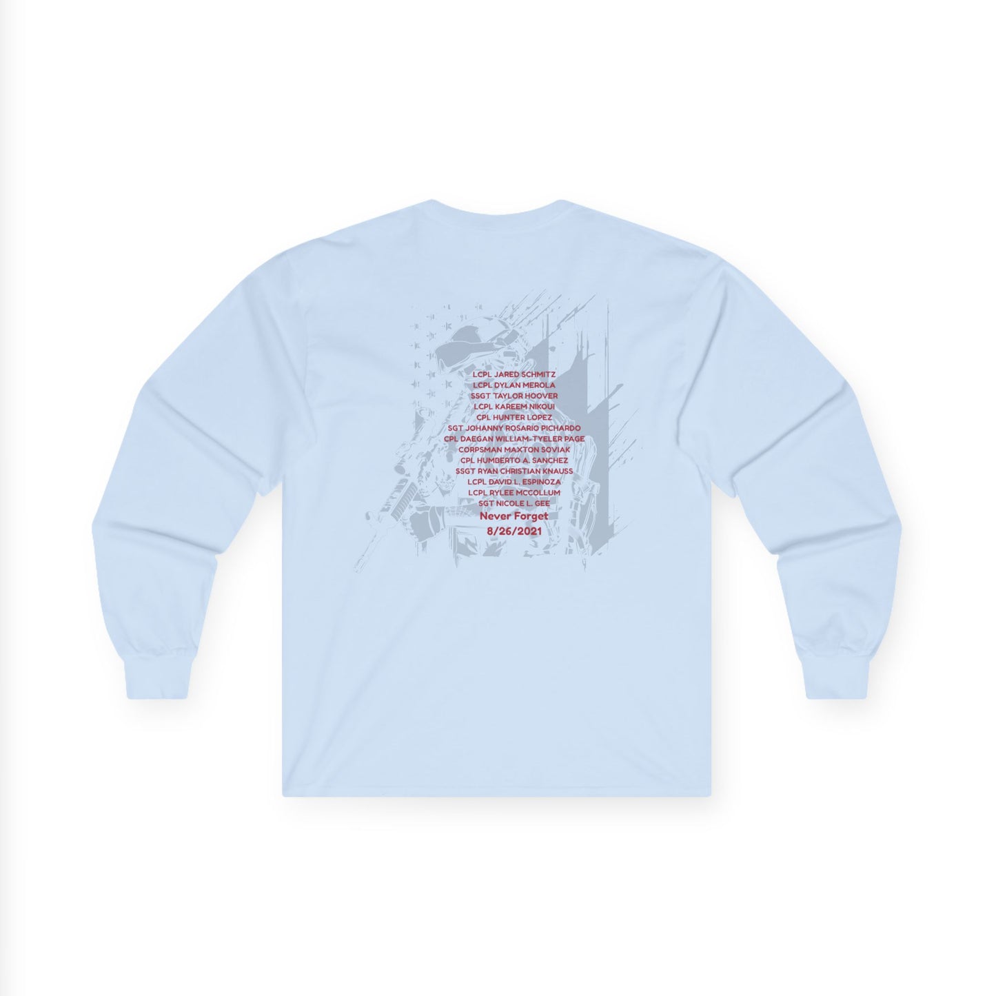 Unisex Long Sleeve Tee with all 13 names on back