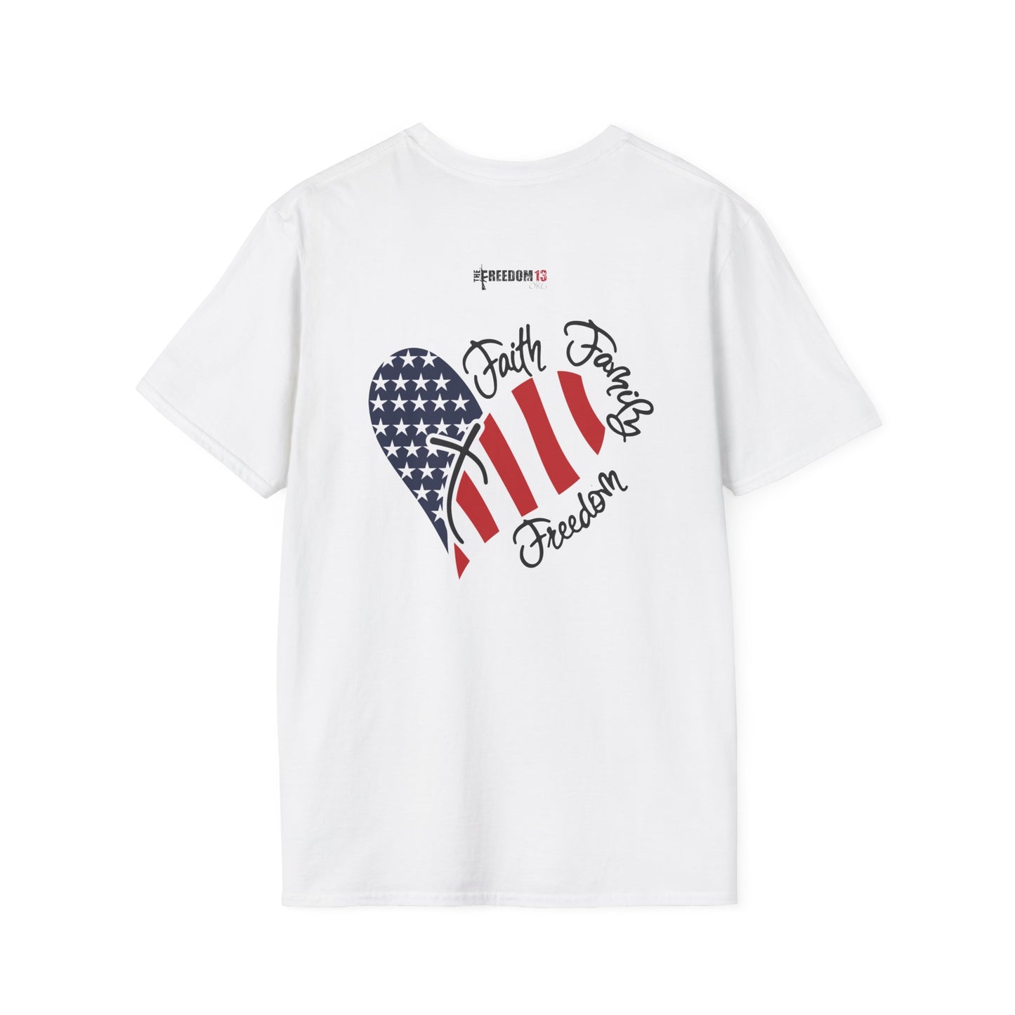 America 250 Faith Family Freedom T-Shirt — American Flag Heart Patriotic Tee