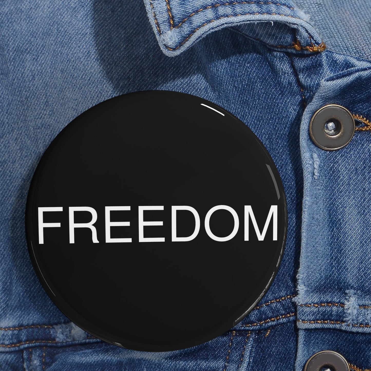 Dark Freedom Round Pins - Customizable Enamel Badges, Vintage Accessories, Ideal for Gifts, Celebrations, Statement Jewelry, Denim Flair