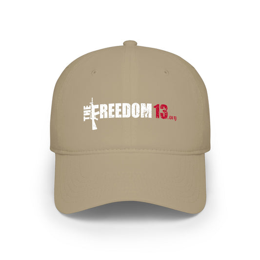 Low Profile Cap — 'The Freedom 13' Distressed Logo Baseball Hat dark color options