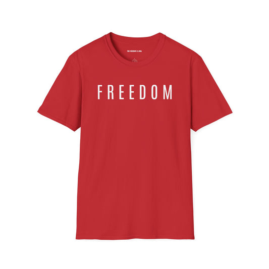 Red Freedom Unisex Softstyle T-Shirt | Casual Wear, Independence Day, Freedom Celebration, Comfortable Tee, Gift for Him/Her