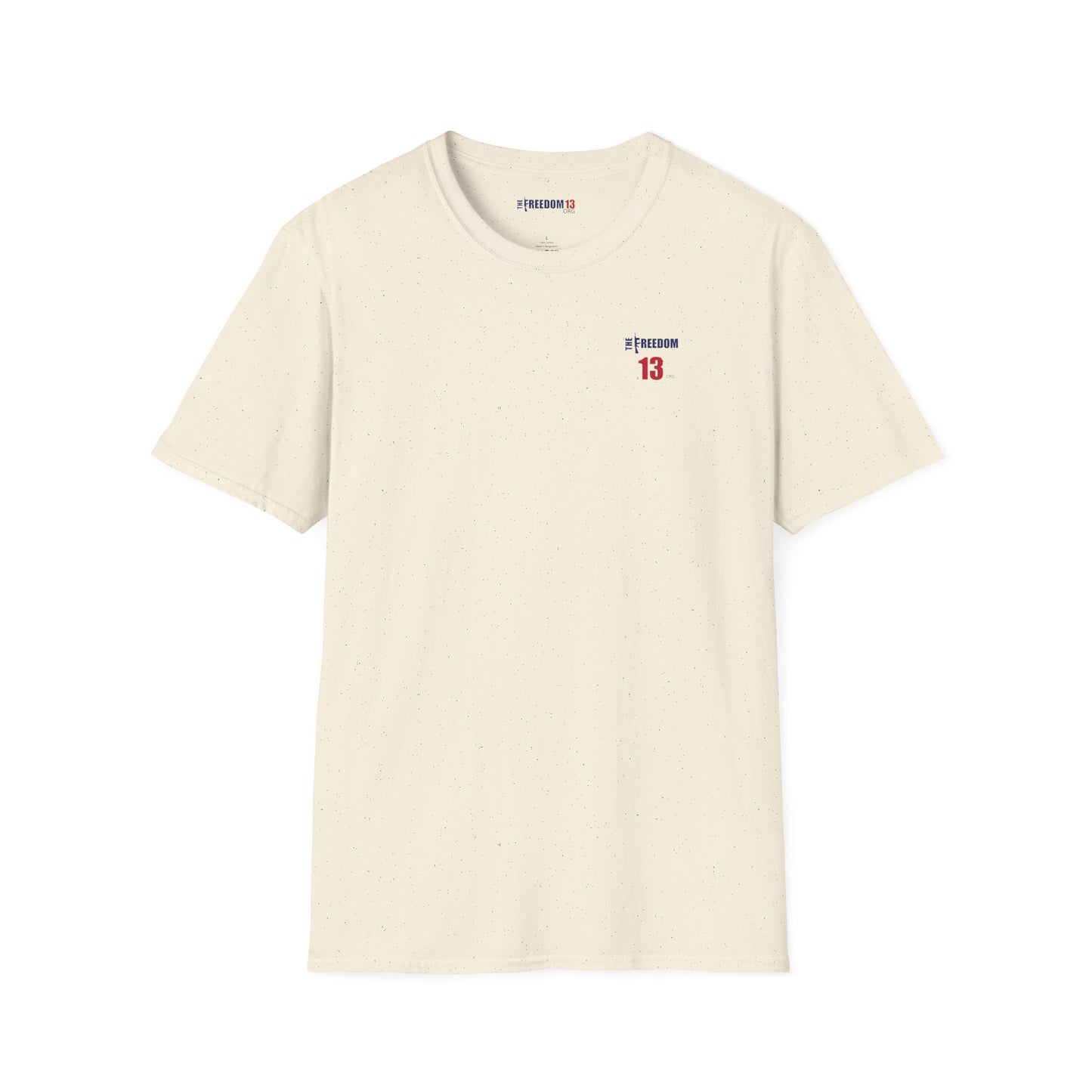 Smaller logo Unisex Freedom Graphic Tee, Softstyle Casual Shirt for Everyday Wear, Perfect for Independence Day, Fundraising Events, or Casual Outings