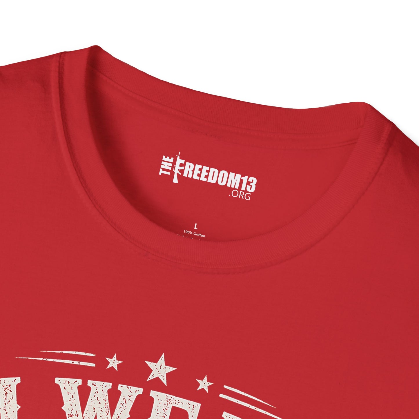 T-Shirt — "I Wear Red Because I Care" Patriotic Graphic (Awareness, Support & Fundraiser Tee)