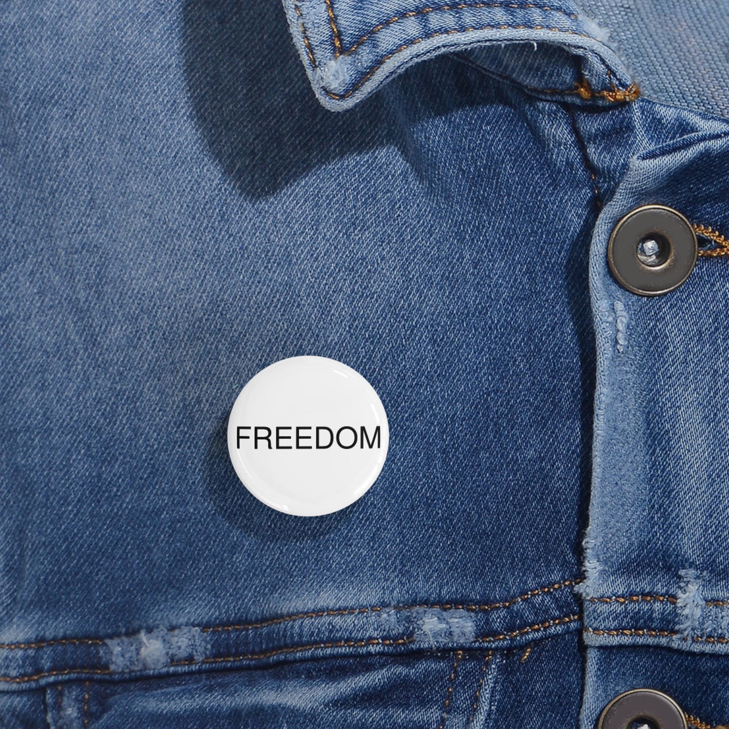 Freedom Round Pins - Customizable Enamel Badges, Vintage Accessories, Ideal for Gifts, Celebrations, Statement Jewelry, Denim Flair