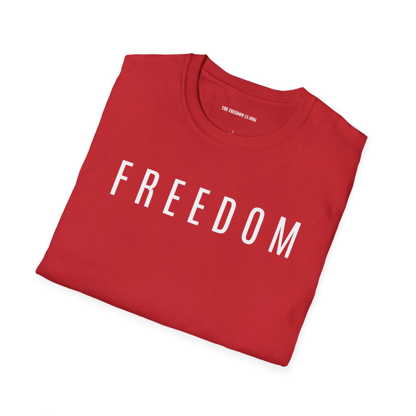 Red Freedom Unisex Softstyle T-Shirt | Casual Wear, Independence Day, Freedom Celebration, Comfortable Tee, Gift for Him/Her